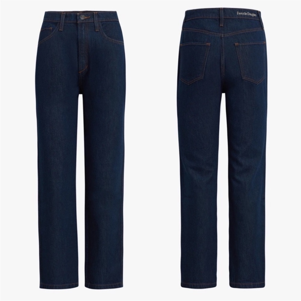 Favorite Daughter Valentina Straight High Rise Blue Jeans in Manchester
